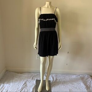 𝅺needle & Thread black off the shoulder mini dress